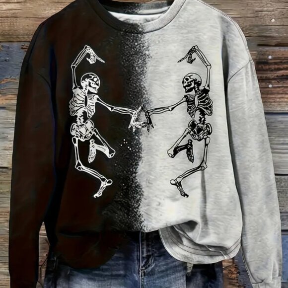 Gothic Skeleton Dance 4 XL Sweater Pink And Black New In Bag - Picture 1 of 4